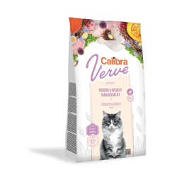 CALIBRA Cat Verve Indoor + Weight Management Chicken & Turkey 750g karma dla kotów domowych lub z nadwagą